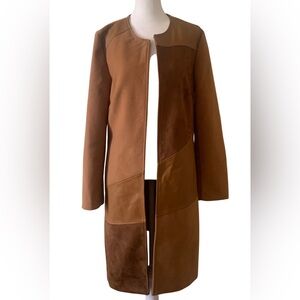 Kenneth Cole New York Women's Tan Patchwork Trench Coat Medium. Pre-Owned